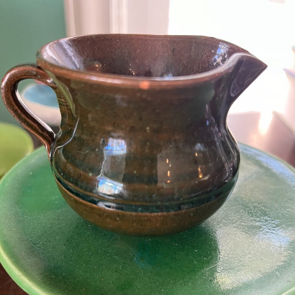 Petite Brown Ceramic Pitcher/Creamer